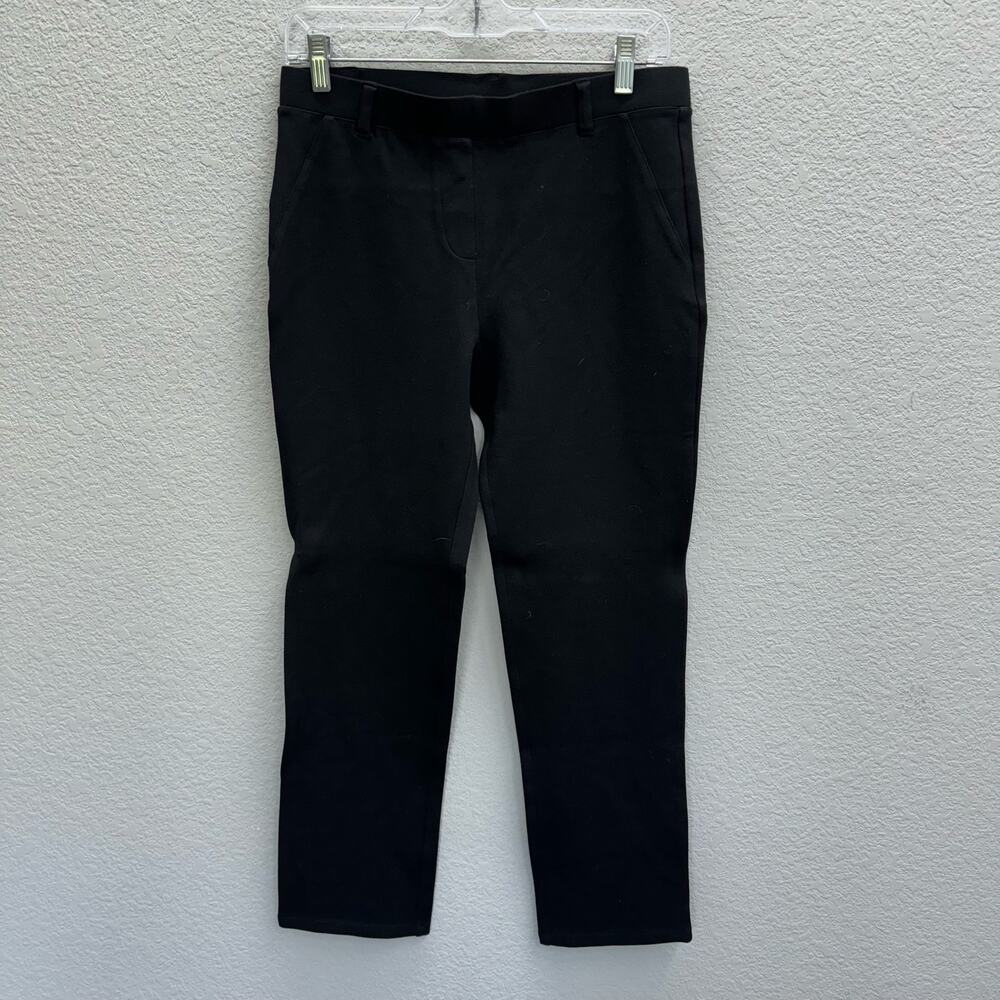 Quince Pants Women's Size S Black Ponte Knit Straight Leg Career